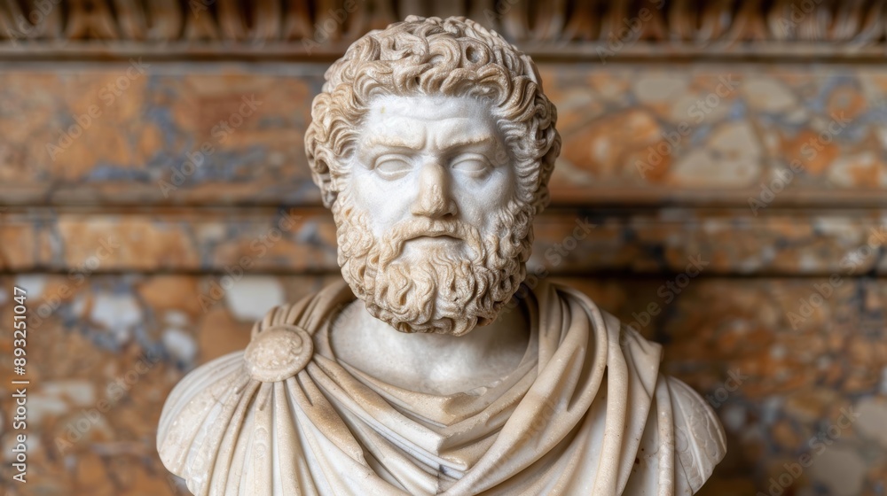 Marble bust of a bearded man with curly hair Marble bust of a bearded man with curly hair