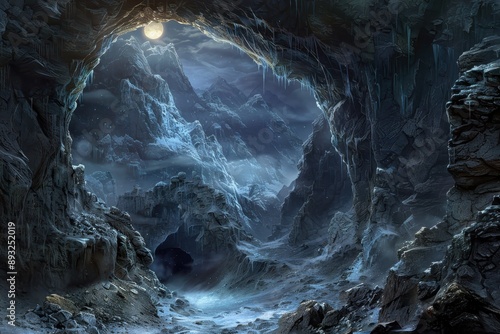 Mysterious Icy Cave Entrance to Another Realm