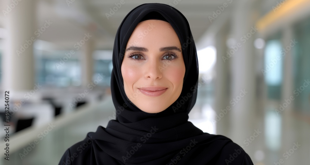 Elegant woman in black hijab Elegant woman in black hijab