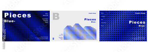 Modern pattern Pieces blue graphic template set presentation branding motif digital wave geometry dynamic background cover graphic pattern circle moving motion business corporate layout poster design