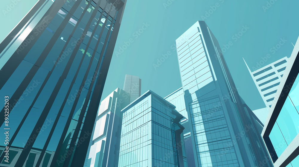 A futuristic skyscraper with a sleek, reflective glass facade rising against a clear blue sky, showcasing modern urban architecture and advanced design A futuristic skyscraper with a sleek, reflective glass facade rising against a clear blue sky, showcasing modern urban architecture and advanced design