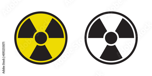 Radiation icon. Radiation sign. Nuclear threat symbol. Hazardous radiation. Danger warning icon. Nuclear safety. Radioactive waste.