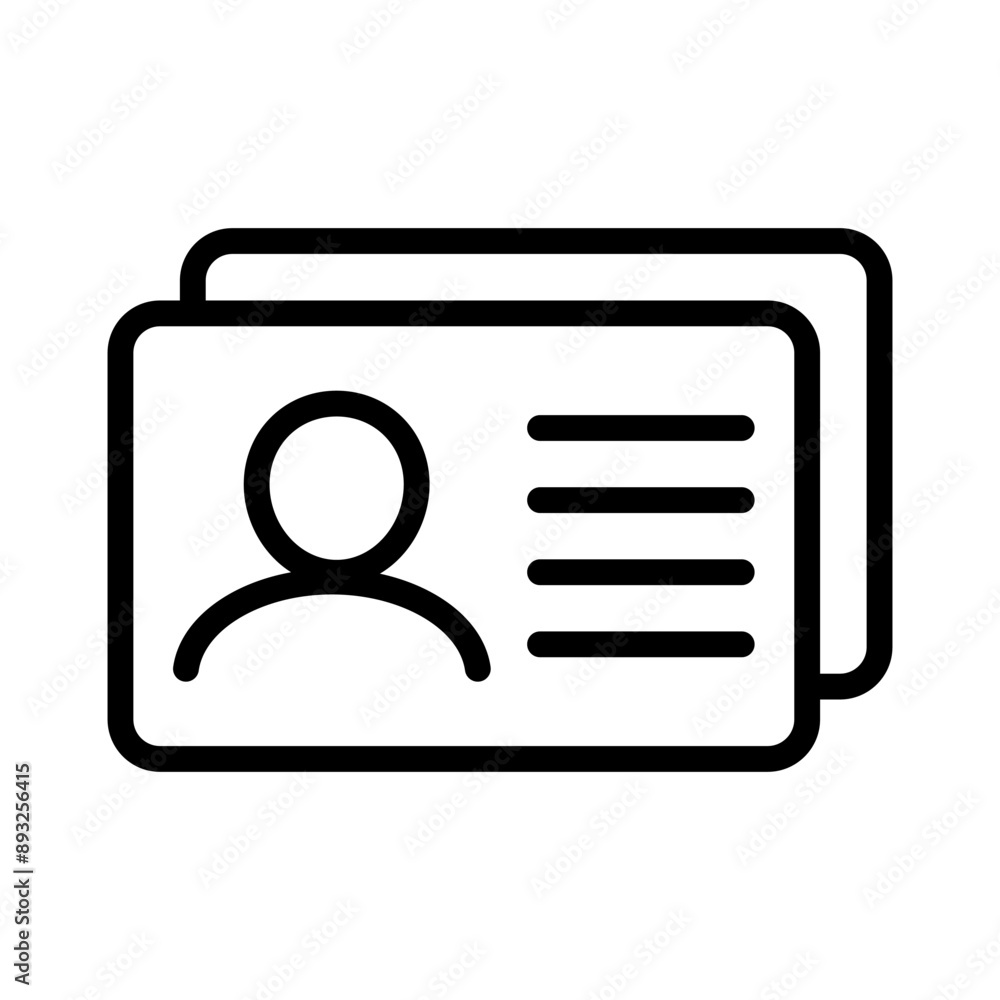 ID Card icon. Employee clerk card, driver license, Identification card, staff identification card symbol. Design for website and mobile app. ID Card icon. Employee clerk card, driver license, Identification card, staff identification card symbol. Design for website and mobile app.