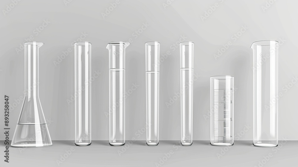 Test tubes for chemistry experiments on a white background. Test tubes for chemistry experiments on a white background.