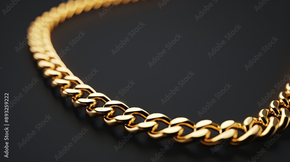 Obraz premium Dark background with gold chain.