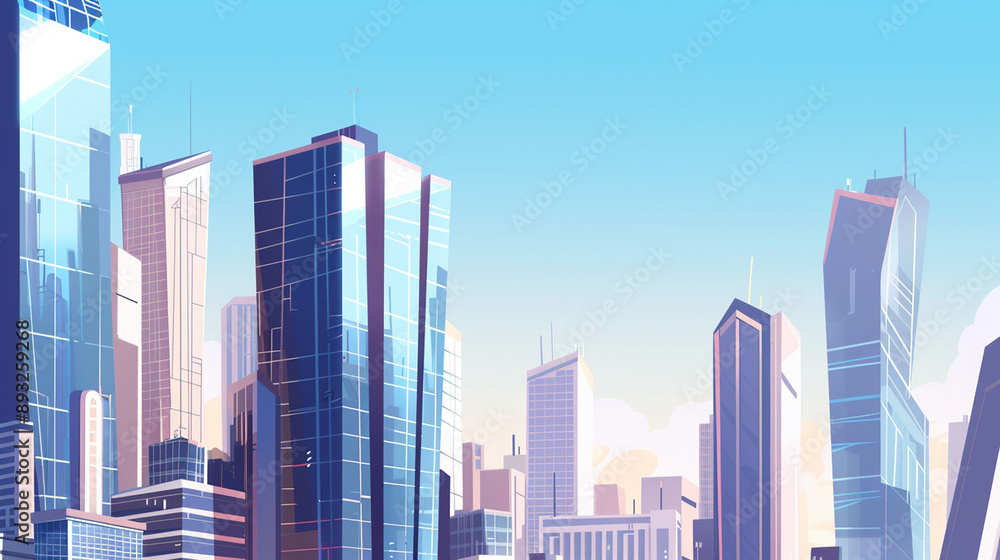 A futuristic skyscraper with a sleek, reflective glass facade rising against a clear blue sky, showcasing modern urban architecture and advanced design A futuristic skyscraper with a sleek, reflective glass facade rising against a clear blue sky, showcasing modern urban architecture and advanced design