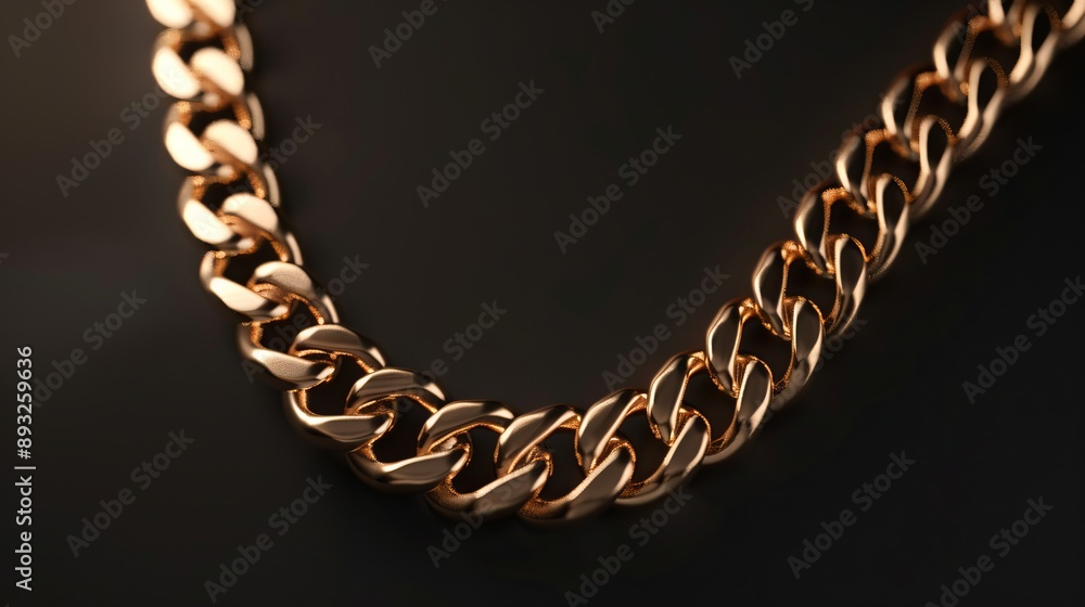 Obraz premium Gold chain on a dark background.