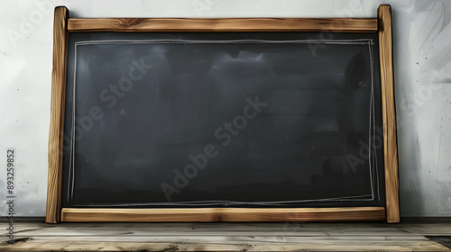 Wooden framed blank chalkboard illustration