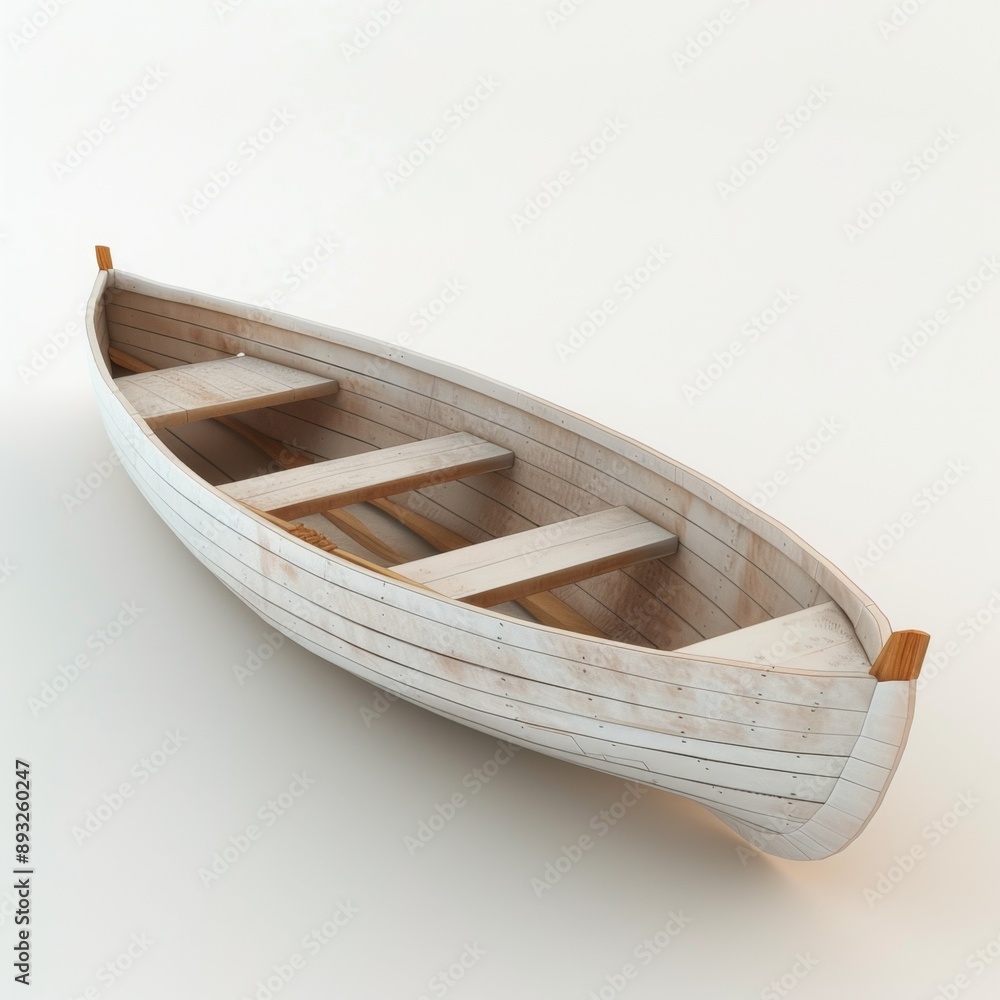 3D rowing boat on white background 3D rowing boat on white background