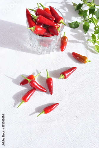 red hot chili peppers on wooden background