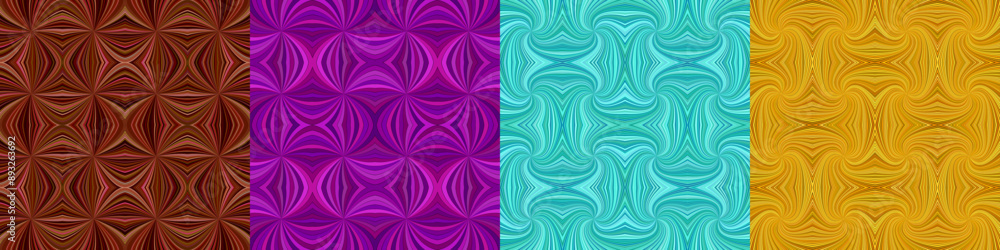 Fototapeta premium Abstract seamless curved stripe pattern set