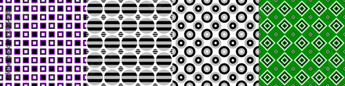 Seamless geometric threetone pattern set