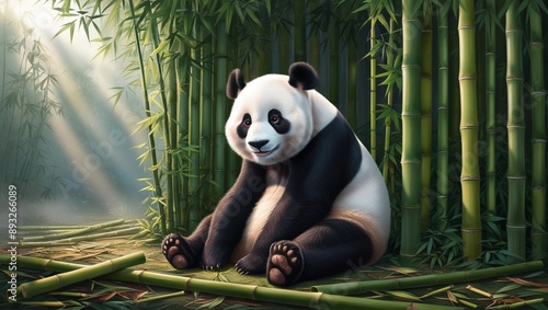 panda eating bamboo