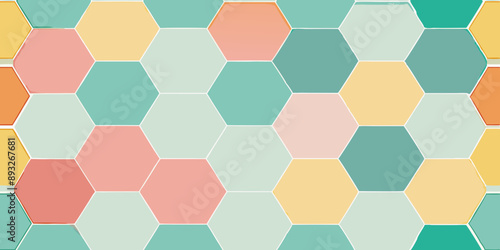 Seamless pastel geometric hexagon repeat  pattern for trendy and stylish look