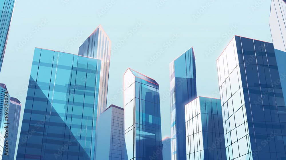 A futuristic skyscraper with a sleek, reflective glass facade rising against a clear blue sky, showcasing modern urban architecture and advanced design A futuristic skyscraper with a sleek, reflective glass facade rising against a clear blue sky, showcasing modern urban architecture and advanced design