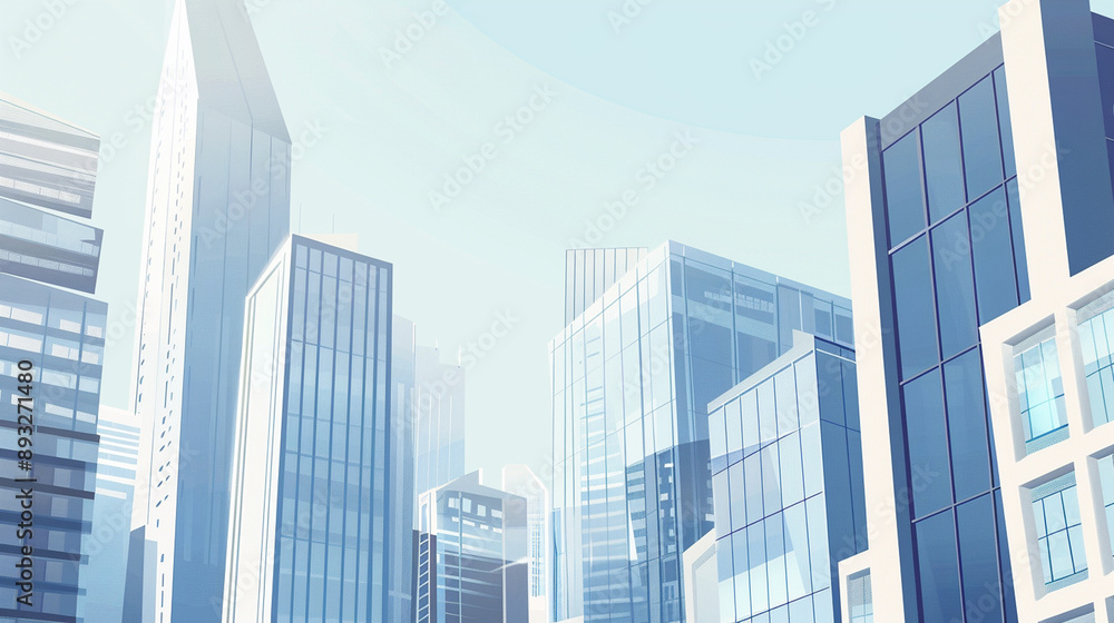 A futuristic skyscraper with a sleek, reflective glass facade rising against a clear blue sky, showcasing modern urban architecture and advanced design A futuristic skyscraper with a sleek, reflective glass facade rising against a clear blue sky, showcasing modern urban architecture and advanced design