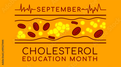 Heart health banner. Editable vector illustration. Medical print for educational event