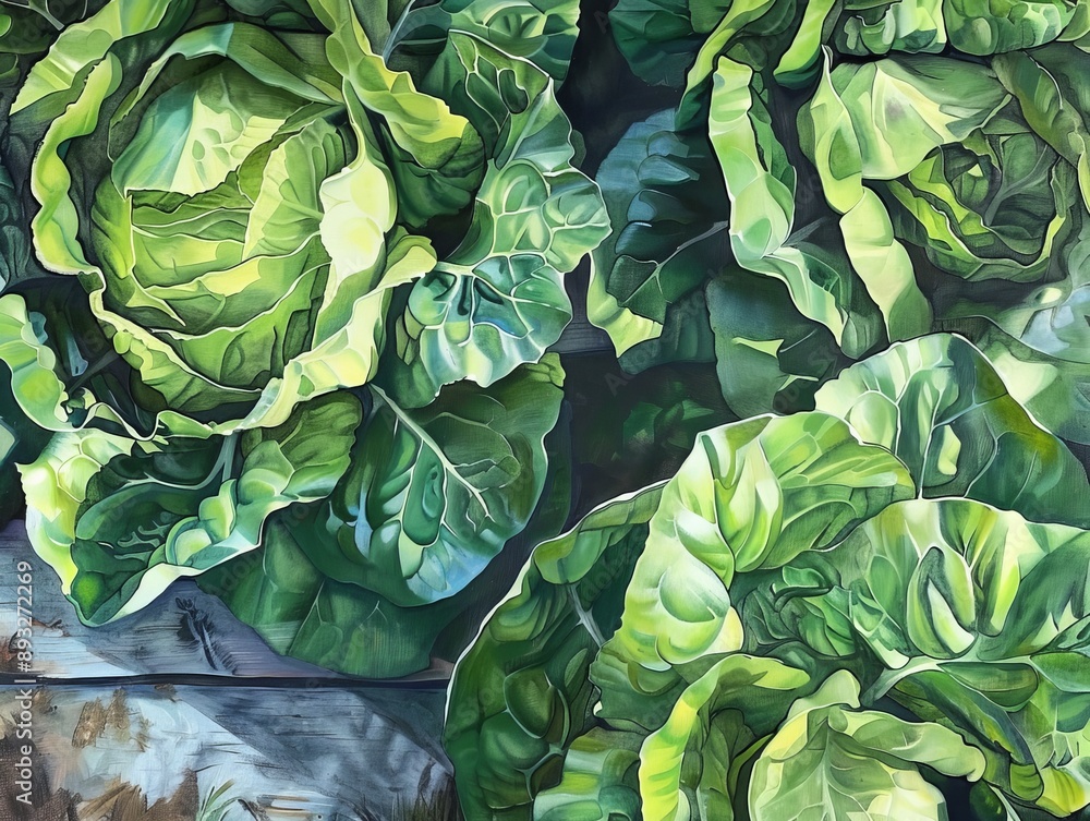 Obraz premium Lush Lettuce: A Closer Look at Raised Bed Gardening in 