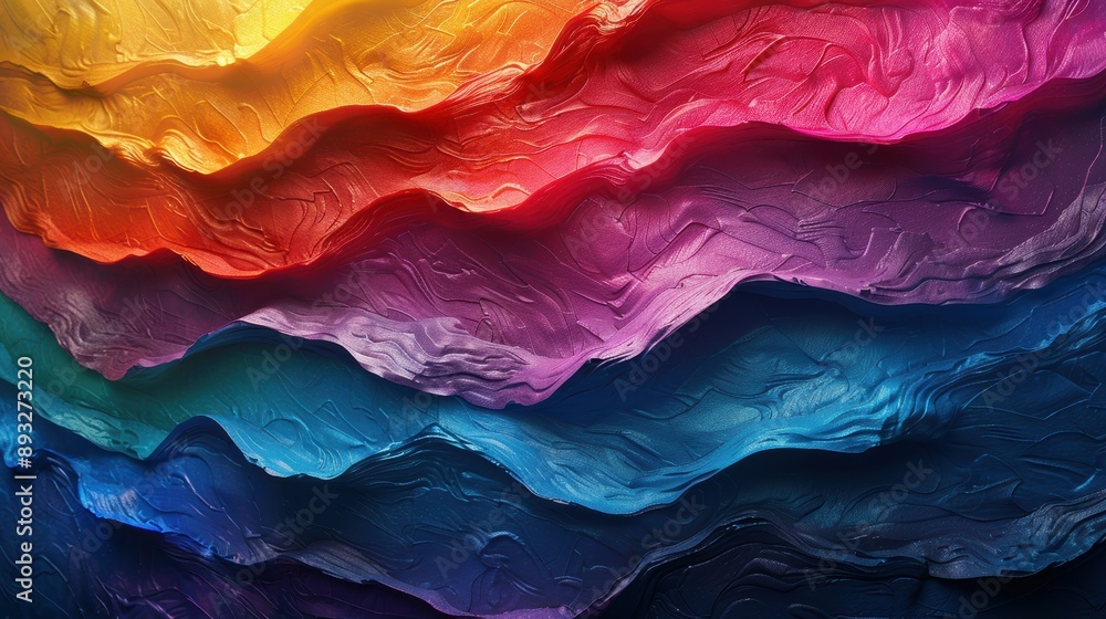 Rainbow Pride Flag with Textured Folds Rainbow Pride Flag with Textured Folds