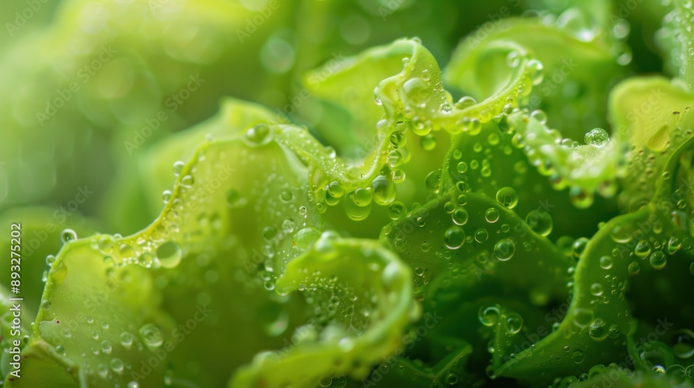 Dew Drops on Green Lettuce Dew Drops on Green Lettuce