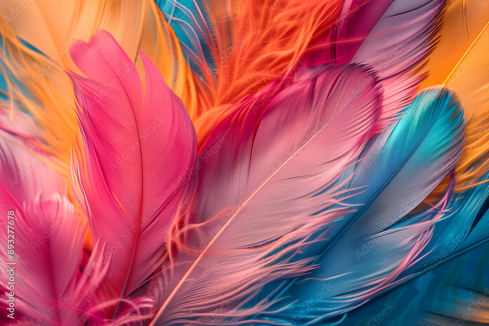 Colored gradient feather backgrounds close up Colored gradient feather backgrounds close up