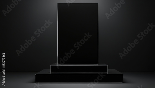Wallpaper Mural black glossy square podium with free space Torontodigital.ca