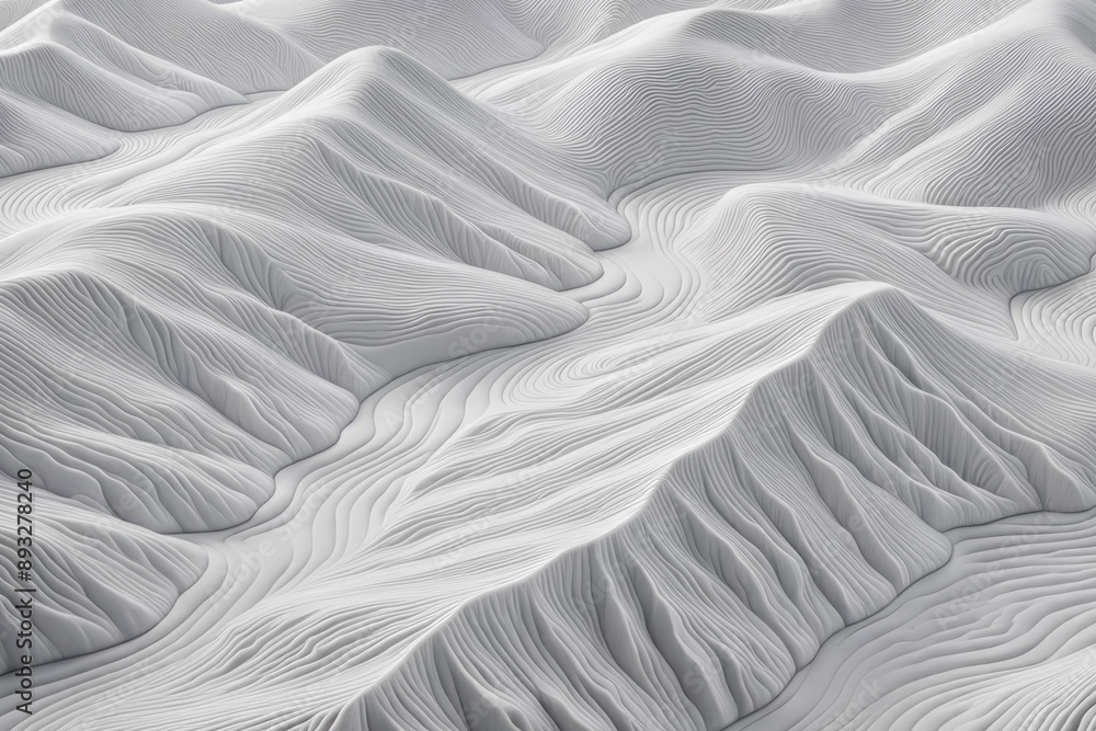 Abstract White Textured Waves on Clean Background - Digital Art with Smooth, Flowing Lines and Modern Aesthetic Abstract White Textured Waves on Clean Background - Digital Art with Smooth, Flowing Lines and Modern Aesthetic