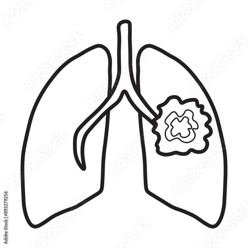 lung cancer line icon 