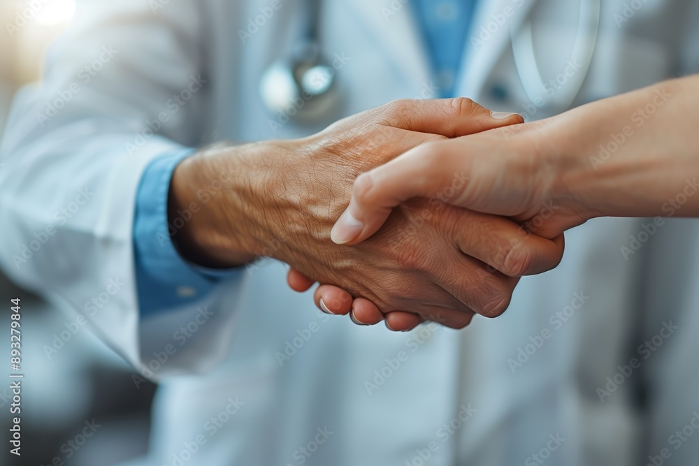 Doctor and Patient Shake Hands in Healthcare Setting Doctor and Patient Shake Hands in Healthcare Setting