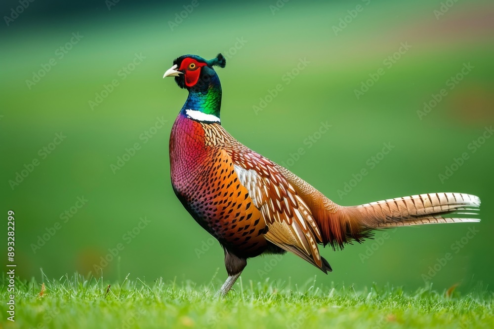 Fototapeta premium Male pheasant on lawn.