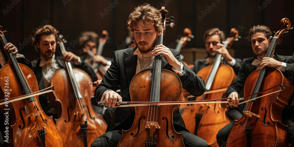 Fototapeta premium amazing string orchestra.generative ai