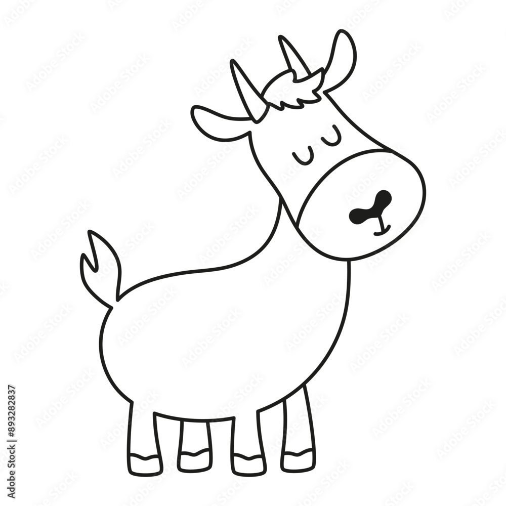 outline goat isolated on white outline goat isolated on white