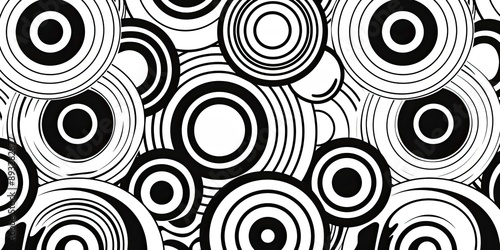 Abstract Black and White Spirals