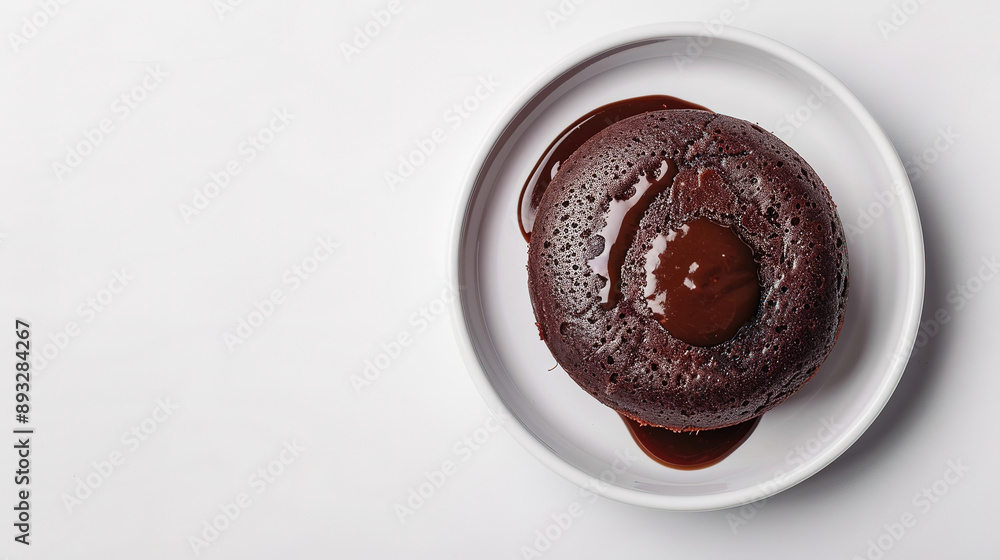 lava cake in plate on white plain background with space for text lava cake in plate on white plain background with space for text