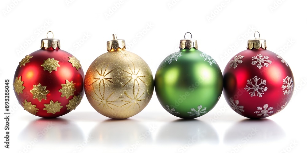 christmas balls on white background AI-Created Content christmas balls on white background AI-Created Content
