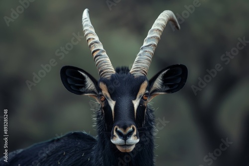 Portrait of Sable antelope (Hippotragus niger). South Africa