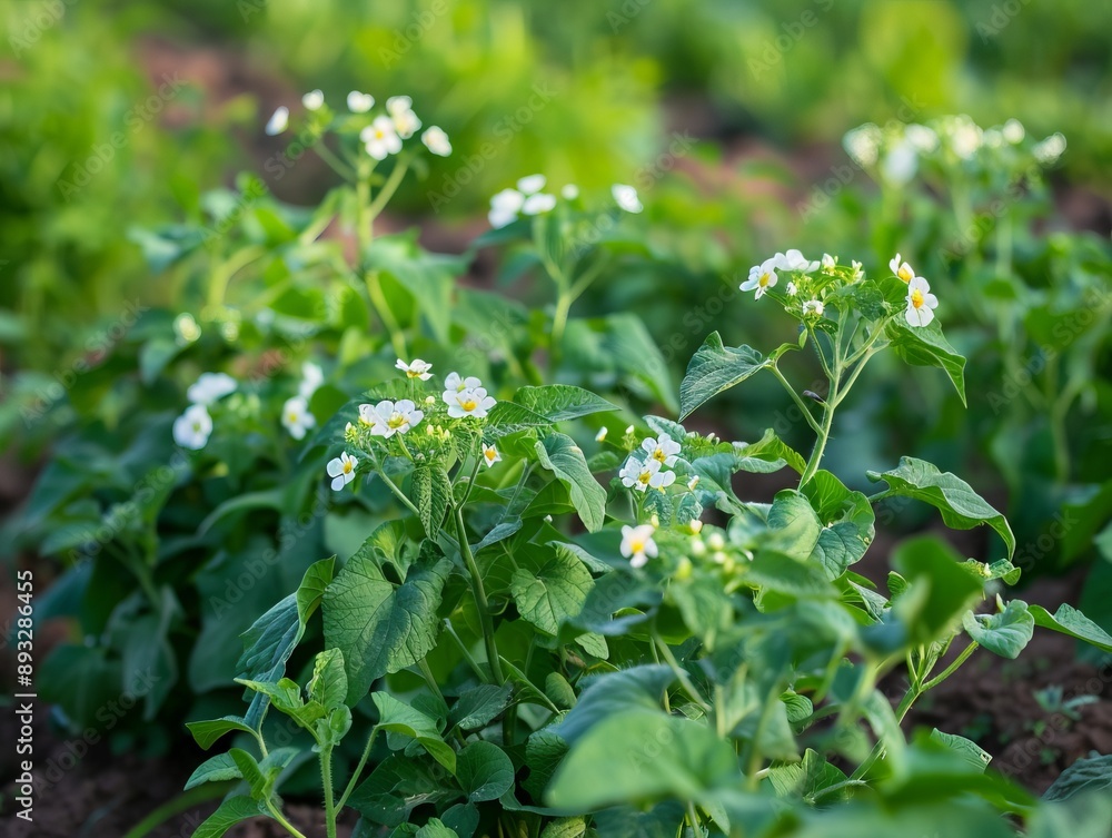 Blooming Beauty: Captivating Closeups of a Potato Field and its Flowers Blooming Beauty: Captivating Closeups of a Potato Field and its Flowers
