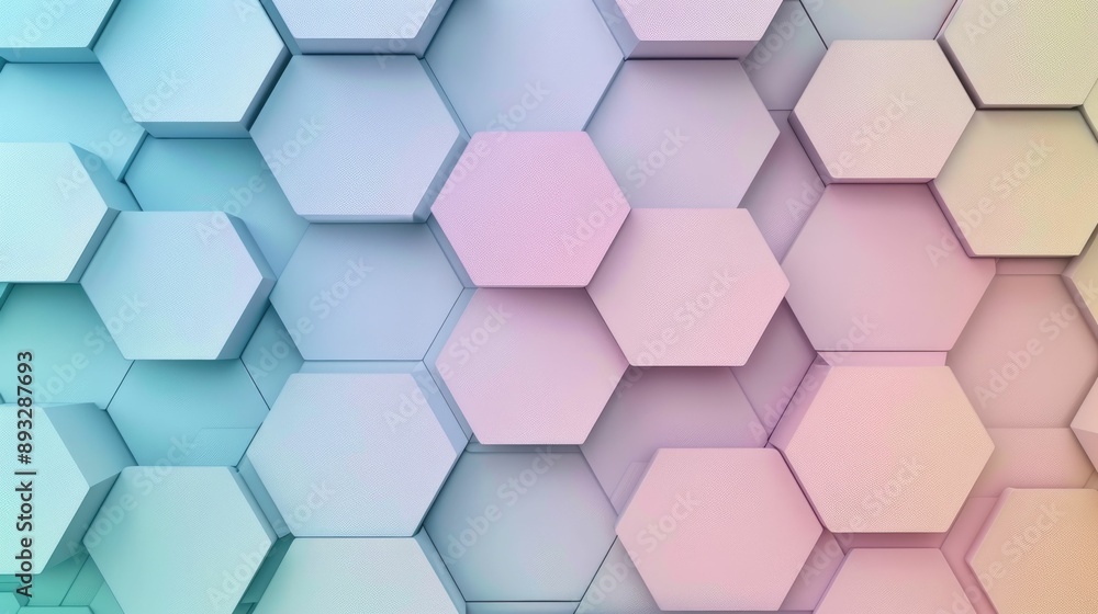 Abstract geometric background with interlocking hexagons in pastel colors Abstract geometric background with interlocking hexagons in pastel colors