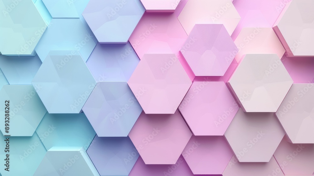 Abstract geometric background with interlocking hexagons in pastel colors Abstract geometric background with interlocking hexagons in pastel colors