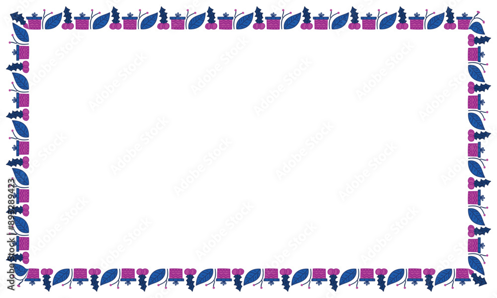 Fototapeta premium Frame template for christmas season celebration, christmas wreath concept