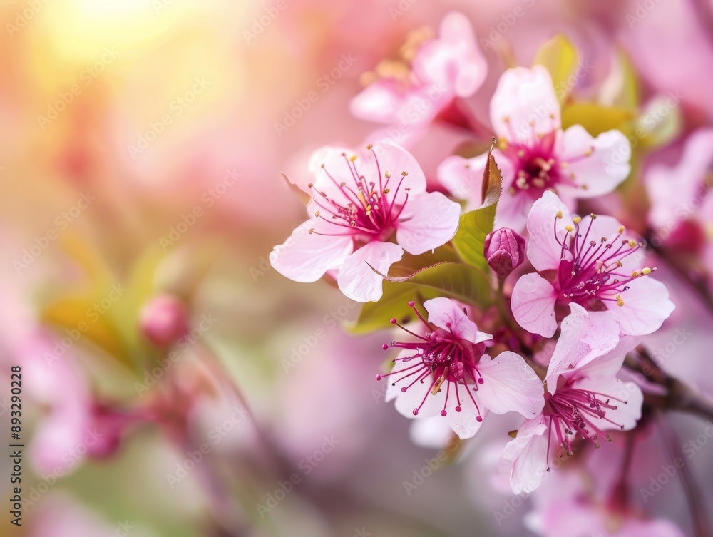 Fototapeta premium Blooming Beauty: Cherry Blossoms in a Garden