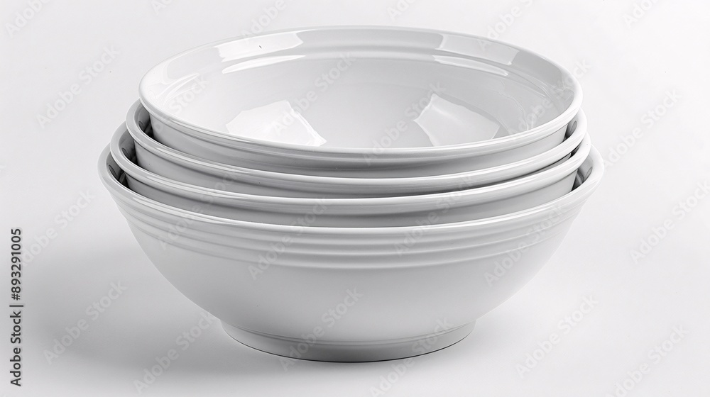 Detailed drawing of ceramic mixing bowls in various sizes centered with empty space on the right Stock Photo with copy space Detailed drawing of ceramic mixing bowls in various sizes centered with empty space on the right Stock Photo with copy space