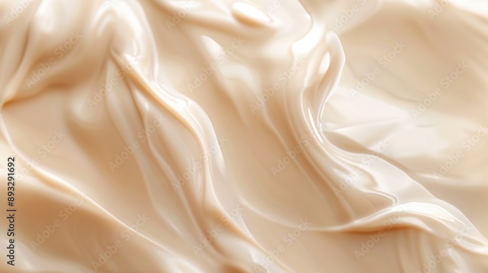 Close-up of soft, creamy silk fabric with elegant folds creating a smooth and luxurious texture. Close-up of soft, creamy silk fabric with elegant folds creating a smooth and luxurious texture.