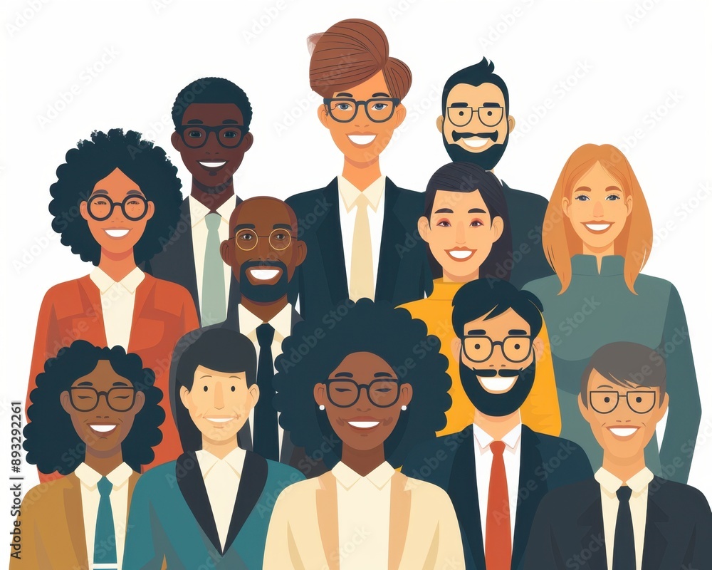 Business diversity, inclusive workplace, flat design illustration Business diversity, inclusive workplace, flat design illustration