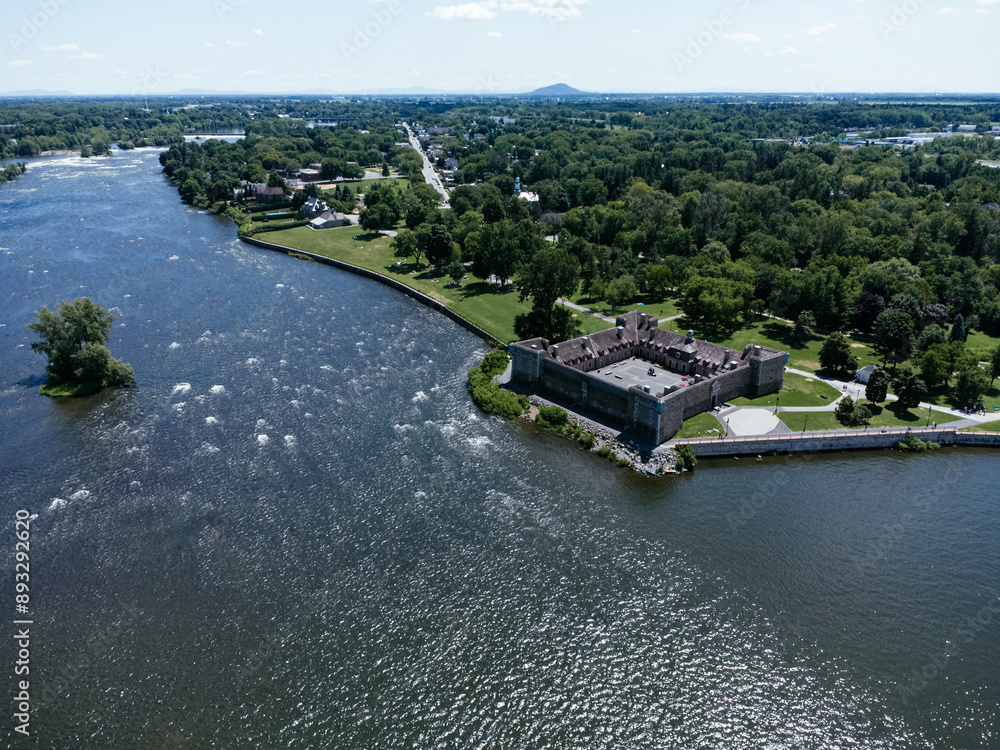 Fototapeta premium Drone view of Fort Chambly