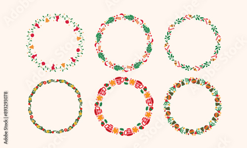 Wallpaper Mural Frames collection for christmas season celebration, christmas wreath concept Torontodigital.ca