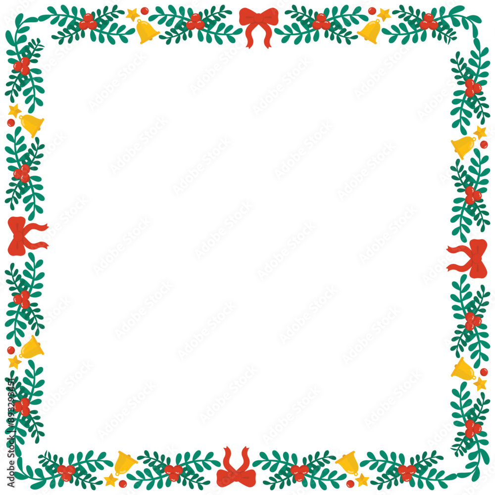 Obraz premium Frame template for christmas season celebration, christmas wreath concept
