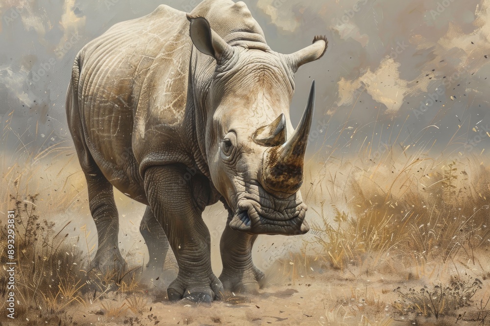 Fototapeta premium White Rhinoceros (Ceratotherium simum).