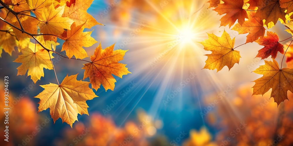 Sun shining through fall leaf Creative AI Sun shining through fall leaf Creative AI