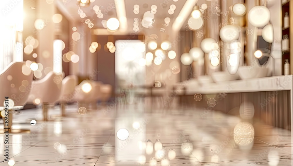 Elegant Beauty Salon with Glamorous Lighting Elegant Beauty Salon with Glamorous Lighting